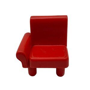 Mattel Loving Family Half of Red Sofa Couch Chair Dollhouse Size Plastic